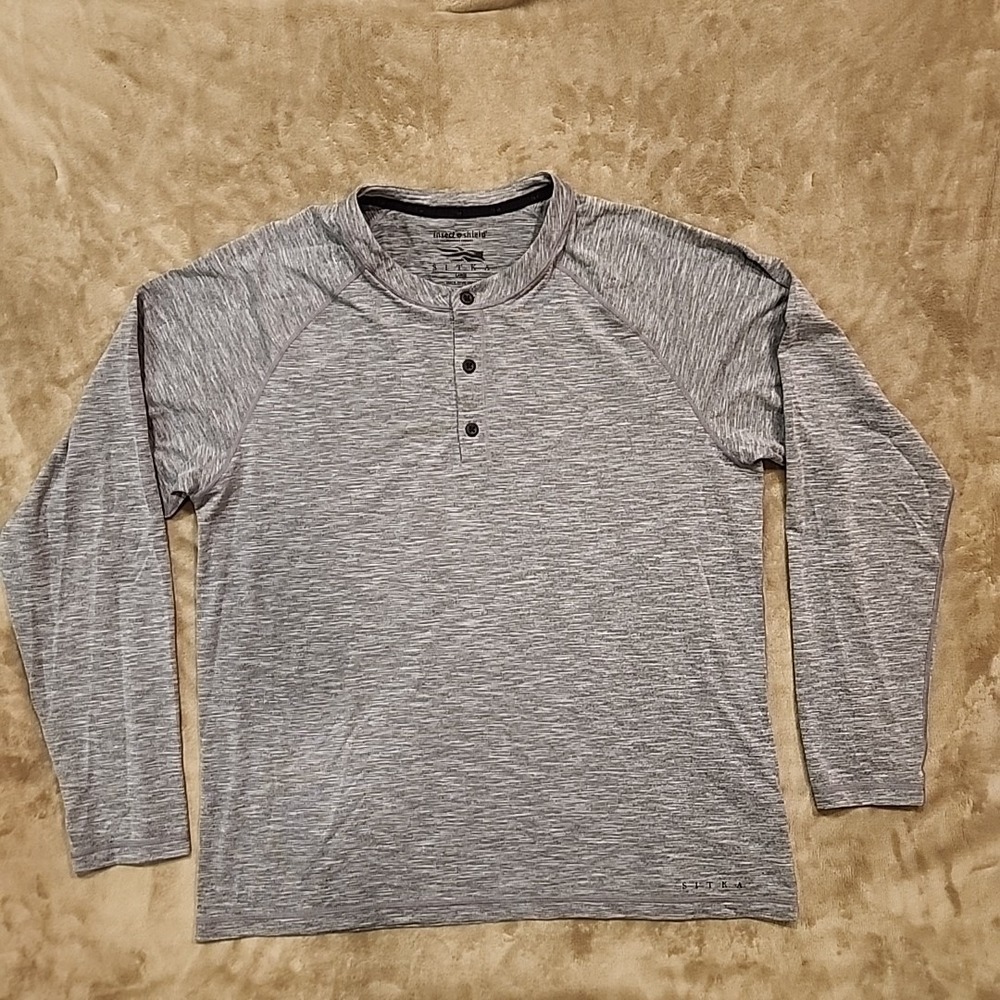 Sitka Gear Hanger Henley Mens Large Gray Insect‎ Shield Utility Outdoors